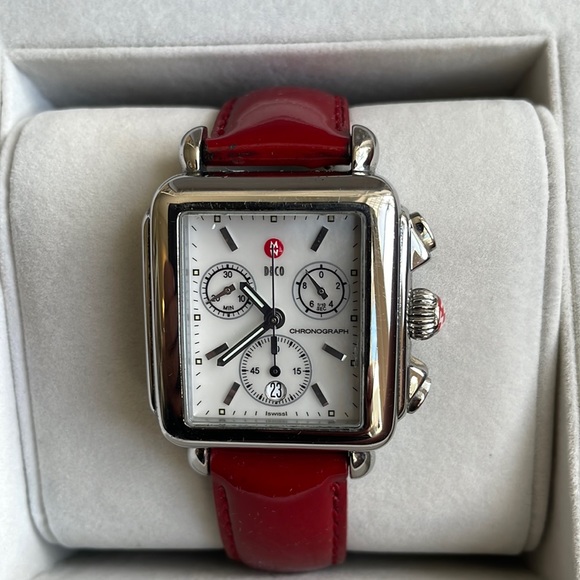 Michele Deco Chronograph Watch with 5 leather and alligator bands - Picture 1 of 11